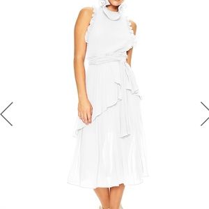 JODI DRESS IVORY by La Maison Talulah in Small white ruffle dress midi